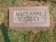 Headstone of Mary Anne (Thistlethwaite) Massey.
